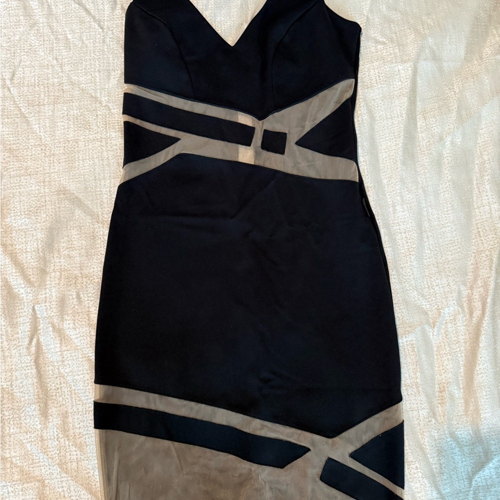 Chic Black and Gray Midi Dress